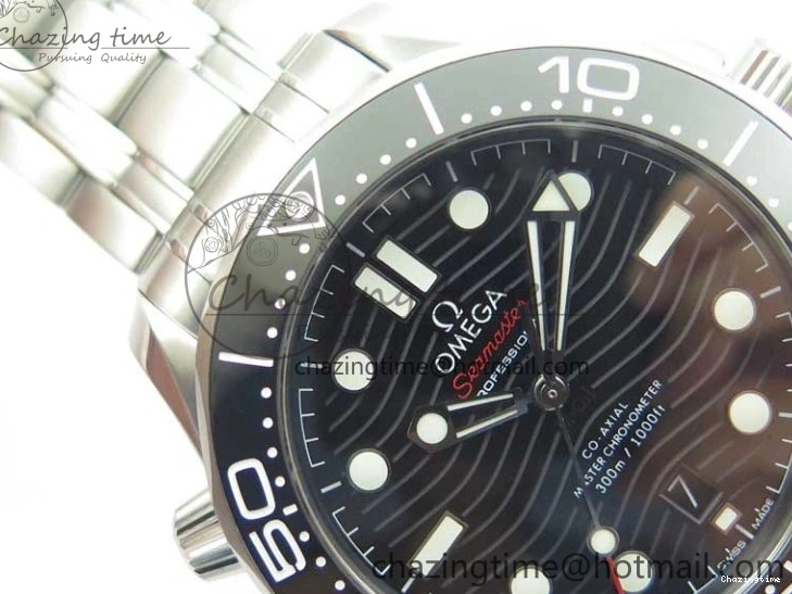 0502 EasyCare Seamaster Diver 300M ORF 1:1 Best Edition Black Ceramic Black Dial on SS Bracelet A 7870